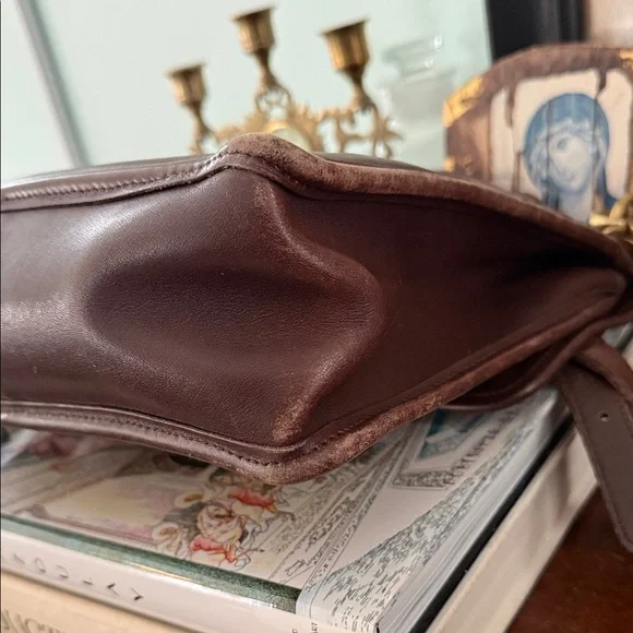 Vintage 1998 Coach Willis 9927 Mahogany Brown Leather Turnlock Crossbody Satchel - Picture 3 of 14